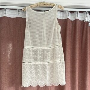 Elegant sheer White Sleeveless Dress/coverup
